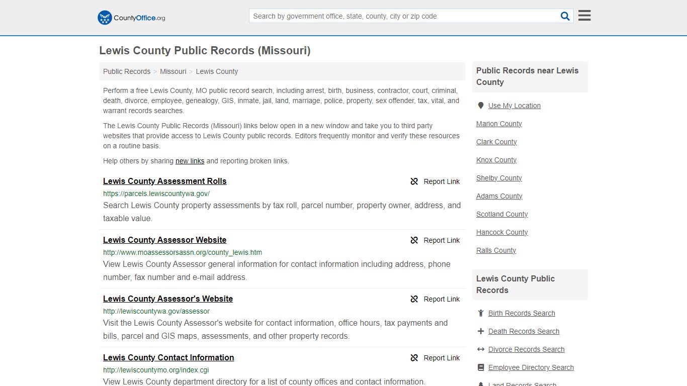 Public Records - Lewis County, MO (Business, Criminal, GIS, Property ...