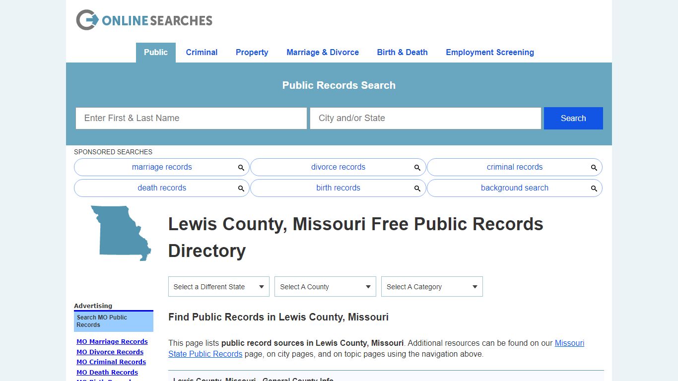 Lewis County, Missouri Public Records Directory